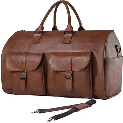 Convertible Garment Carrier Duffle with Shoe Compartment and Padded Shoulder Strap