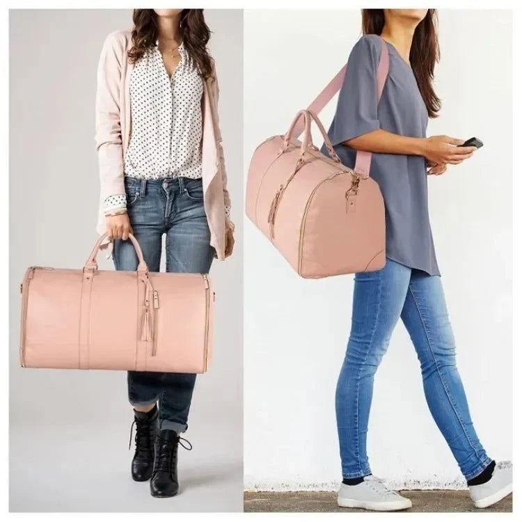 Garment Bag with Multiple Interior Pockets and Dual Carry Handles for Travel