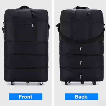 42 Inch Wheeled Duffle Bag with Five Rotating Wheels and Expandable Storage