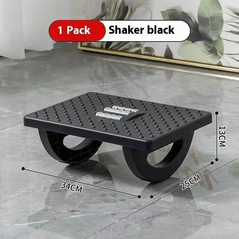 Rocking Foot Rest with Textured Rollers and Raised Platform for Desk