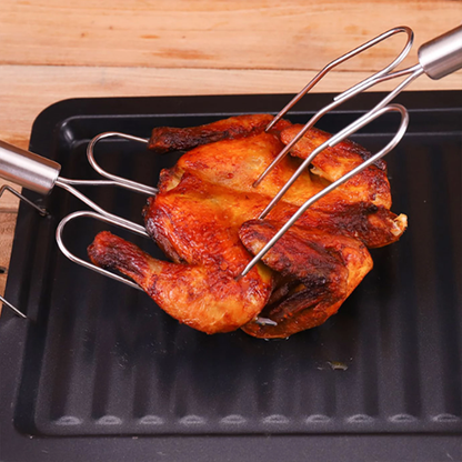 Turkey Lifting Forks with Sharp Claw Prongs and Stainless Handle for Holiday Roasts
