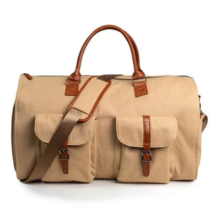 Convertible Garment Carrier Duffle with Shoe Compartment and Padded Shoulder Strap
