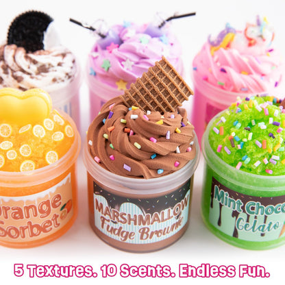 Slime Countdown Box with 10 Scented Dessert Slimes, 5 Mix Ins and 16 Charms for Holiday Mixing