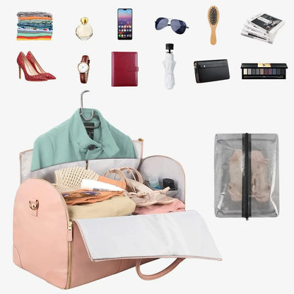 Garment Bag with Multiple Interior Pockets and Dual Carry Handles for Travel