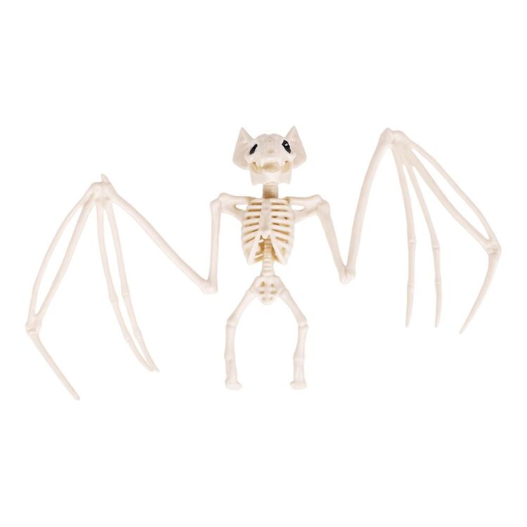 Skeleton Bat Prop with Spread Wings and Natural Bone Look for Halloween Mantels and Branch Displays