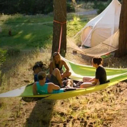 Triangle Hammock with Three-Point Anchor System and Elevated Sleeping Surface
