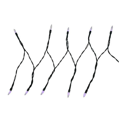 Purple Fairy Light String with Black Wire for Halloween Parties and Spooky Rooms
