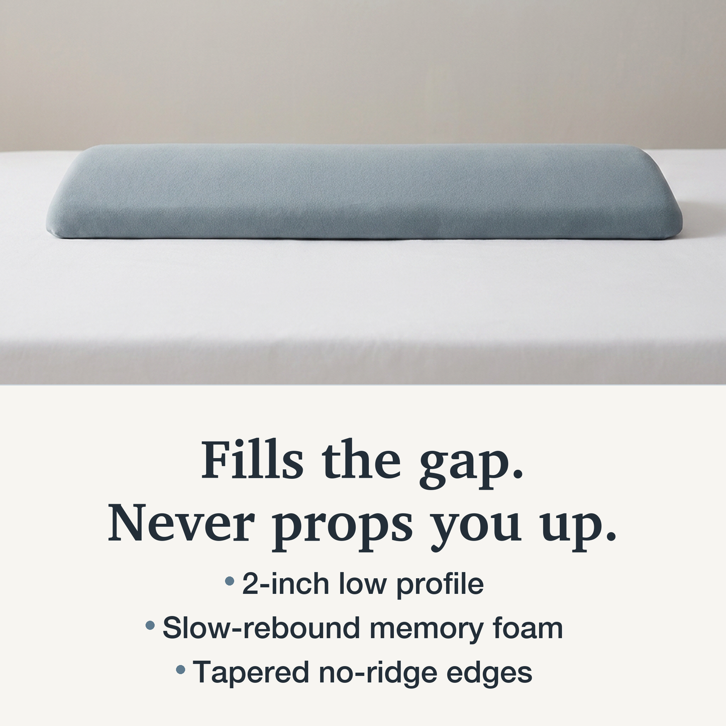 Memory Foam Lumbar Pillow with Tapered Edge and Soft Touch Cover, Full Width Support