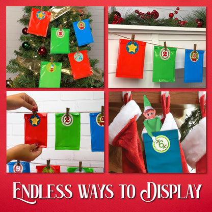 Holiday Craft Countdown Box with 25 Daily Craft Bags for Diamond Art, Paint by Number and Ornament Projects