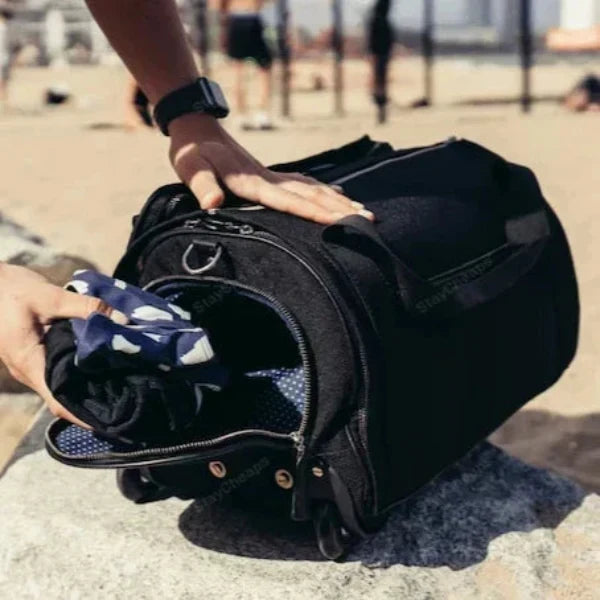 Convertible Garment Carrier Duffle with Shoe Compartment and Padded Shoulder Strap