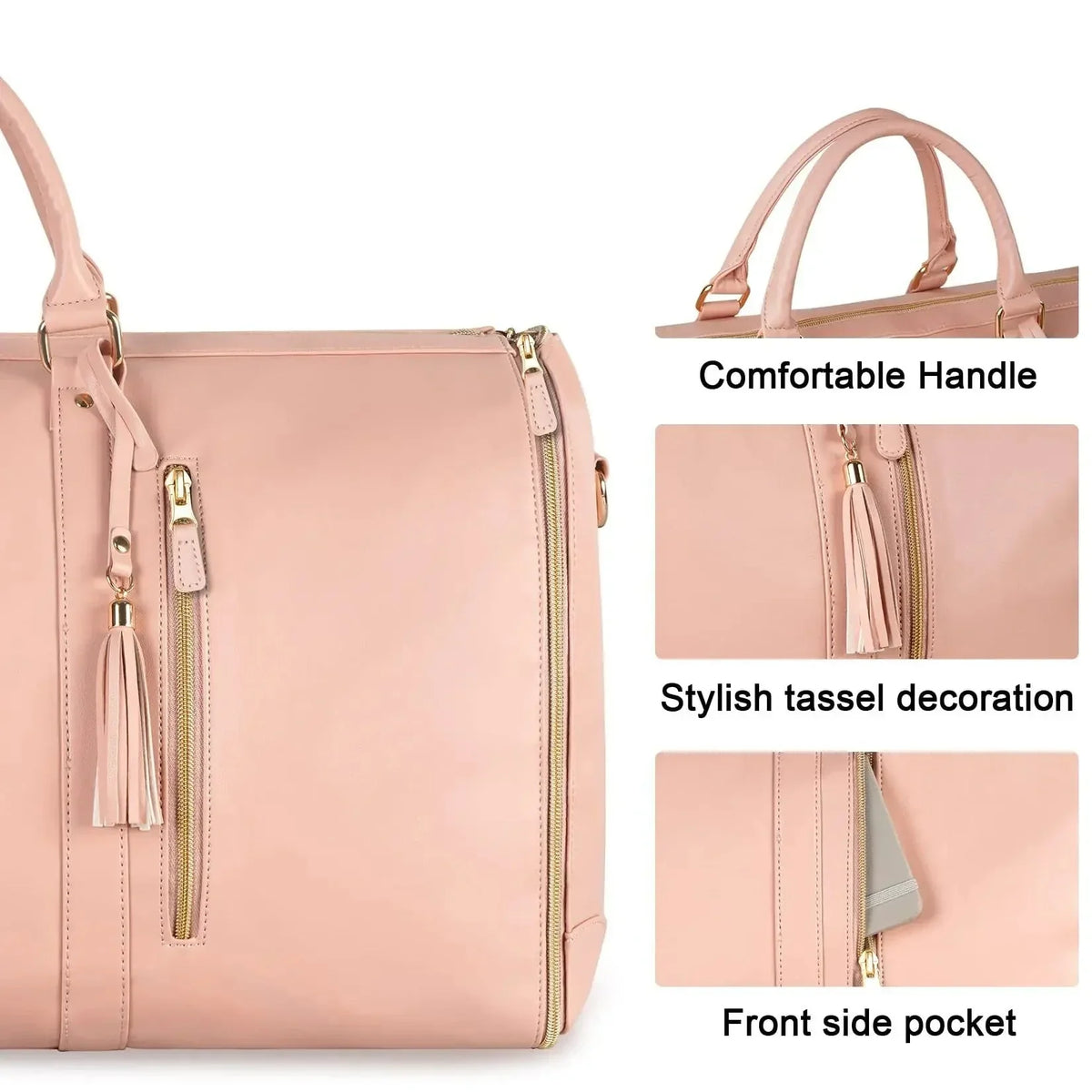 Garment Bag with Multiple Interior Pockets and Dual Carry Handles for Travel