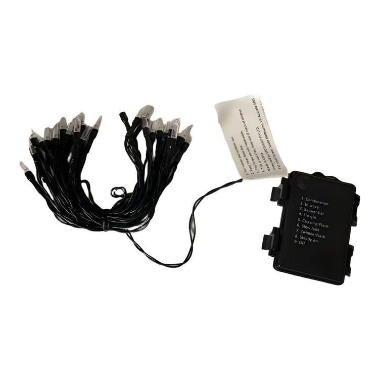 Purple Fairy Light String with Black Wire for Halloween Parties and Spooky Rooms