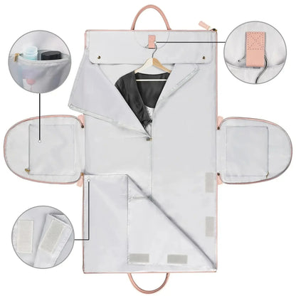 Garment Bag with Multiple Interior Pockets and Dual Carry Handles for Travel