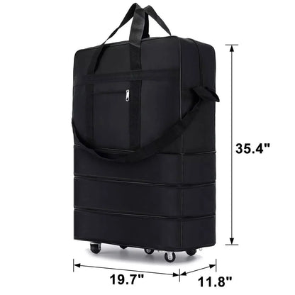 42 Inch Wheeled Duffle Bag with Five Rotating Wheels and Expandable Storage