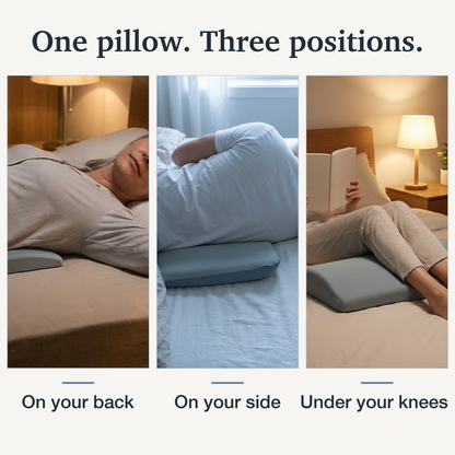 Memory Foam Lumbar Pillow with Tapered Edge and Soft Touch Cover, Full Width Support