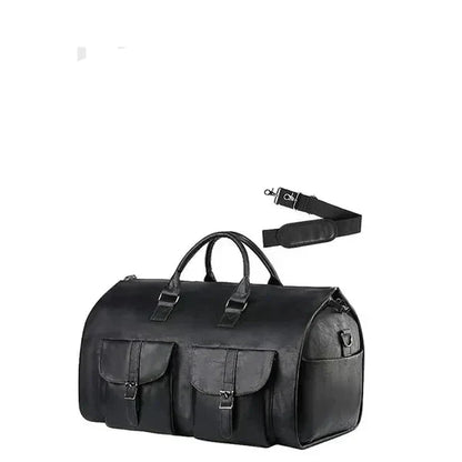 Convertible Garment Carrier Duffle with Shoe Compartment and Padded Shoulder Strap
