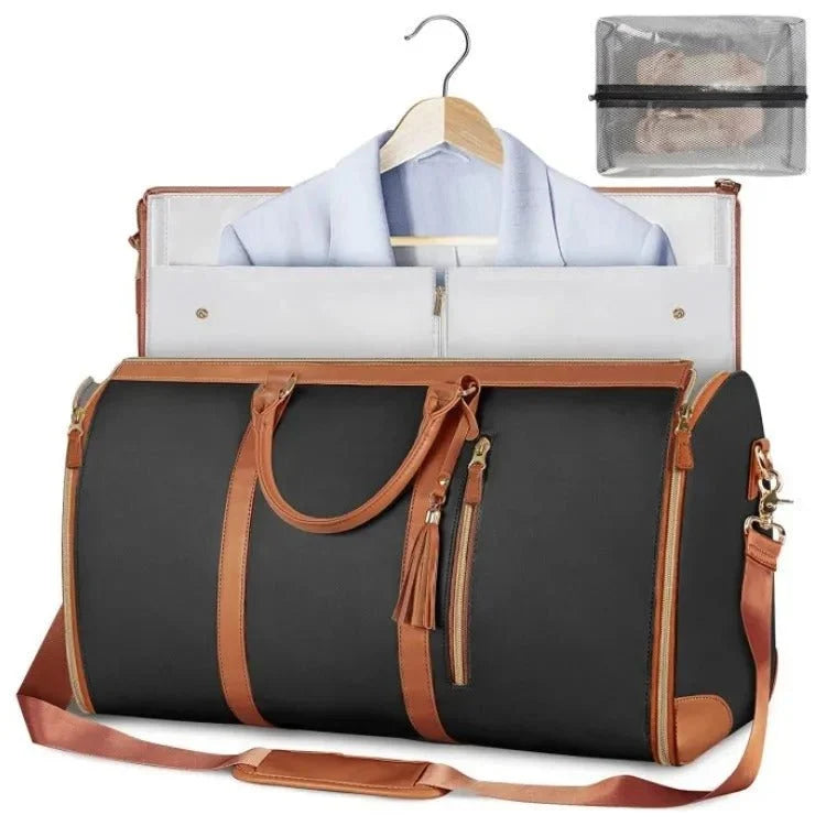 Garment Bag with Multiple Interior Pockets and Dual Carry Handles for Travel