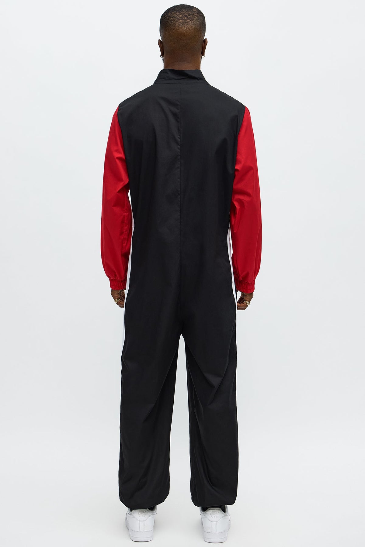 Black Zip Up Driver Jumpsuit Costume for Men