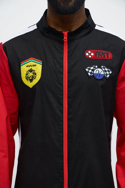 Black Zip Up Driver Jumpsuit Costume for Men
