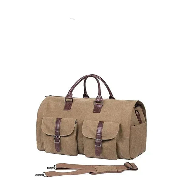 Convertible Garment Carrier Duffle with Shoe Compartment and Padded Shoulder Strap