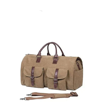 Convertible Garment Carrier Duffle with Shoe Compartment and Padded Shoulder Strap