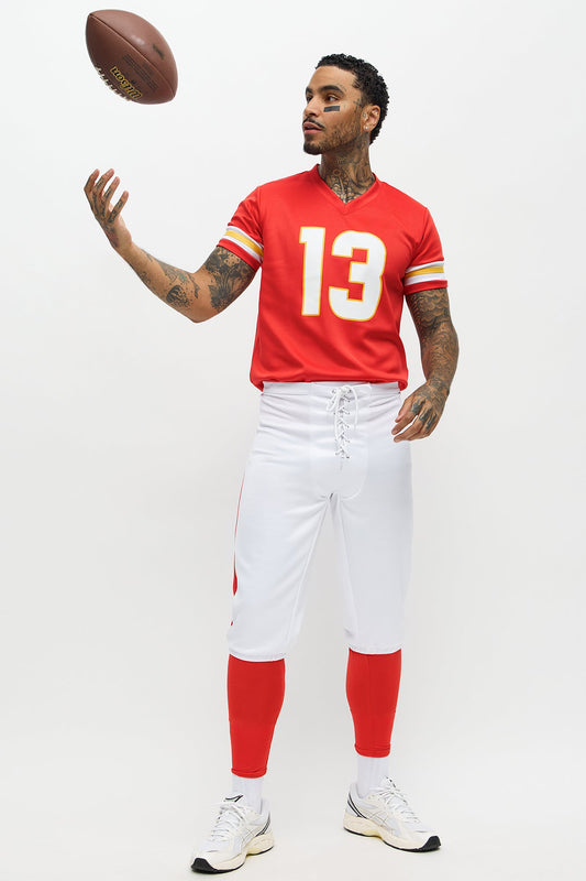 Athletic Two Piece Costume Set with Cropped Top and Wrist Bands