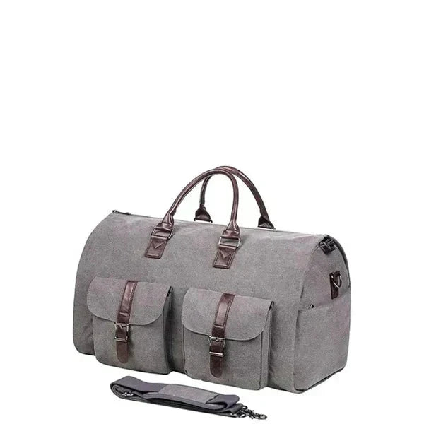 Convertible Garment Carrier Duffle with Shoe Compartment and Padded Shoulder Strap