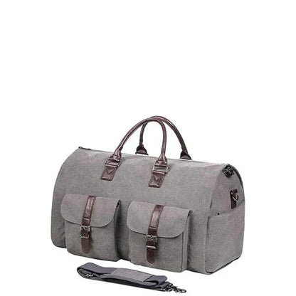 Convertible Garment Carrier Duffle with Shoe Compartment and Padded Shoulder Strap