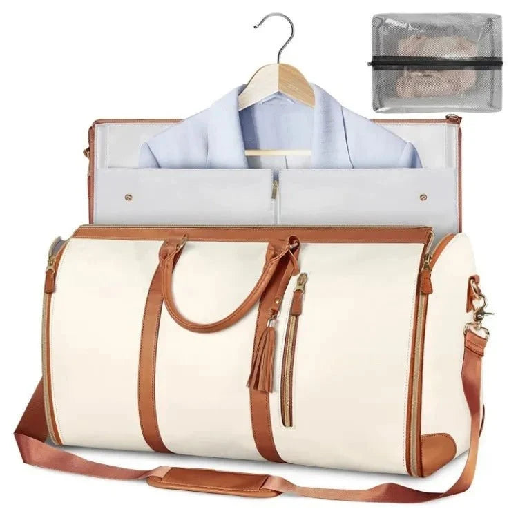 Garment Bag with Multiple Interior Pockets and Dual Carry Handles for Travel