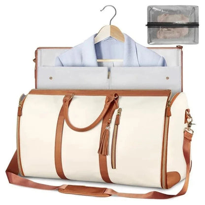 Garment Bag with Multiple Interior Pockets and Dual Carry Handles for Travel