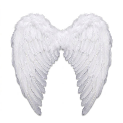Feather Angel Wings Costume with Elastic Shoulder Straps in Four Colors and Six Sizes