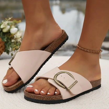 Women's Adjustable Sandals with Cushioned Insole and Buckle Straps