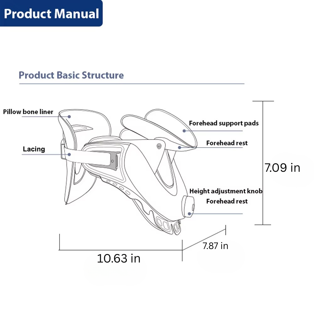 Neck Traction Collar with Adjustable Strap System and Soft Fabric, Portable Design