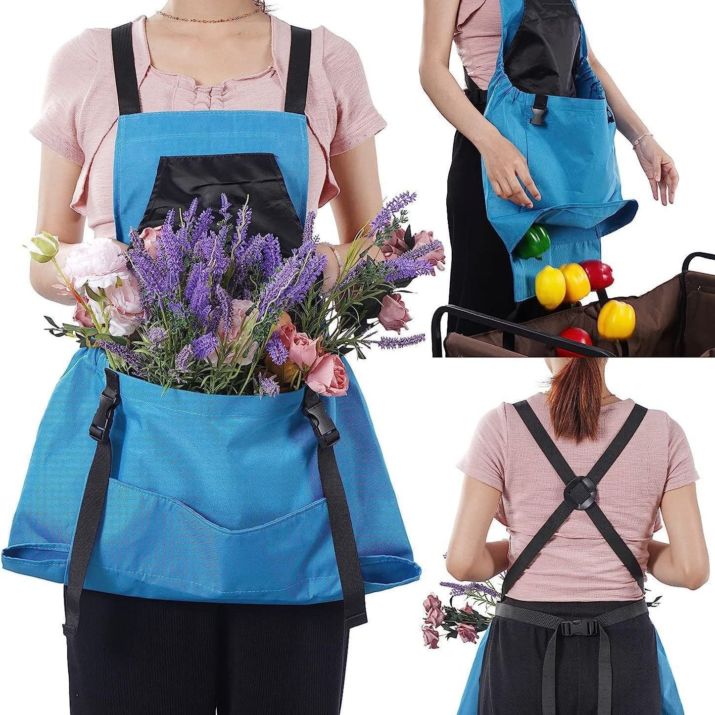 Garden Apron with Oxford Fabric and Dual Pockets, Water Resistant