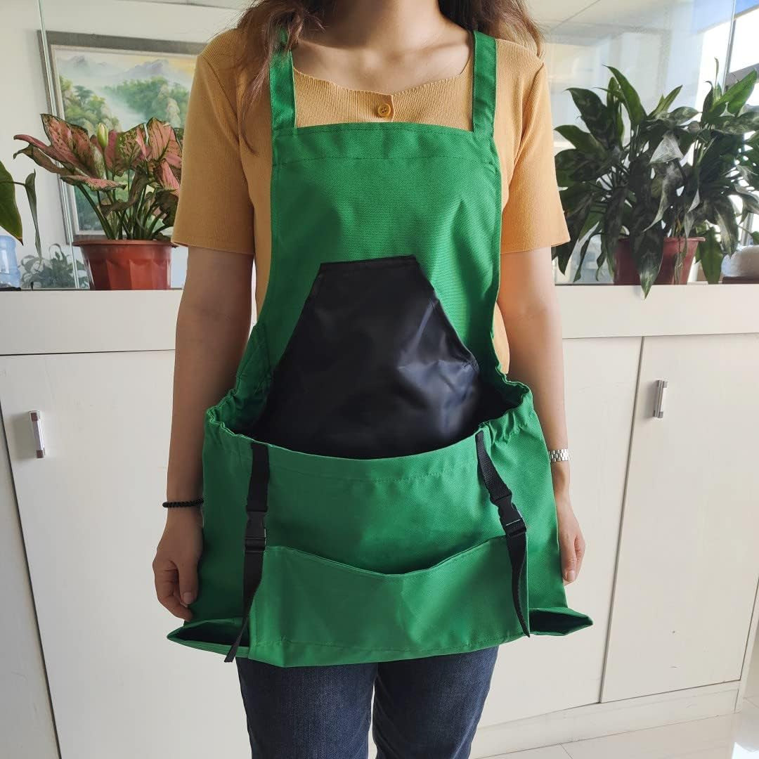 Garden Apron with Oxford Fabric and Cross Back Straps, Adjustable Fit