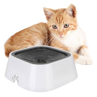 No Spill Dog Water Bowl with Floating Disk Control and Grip Base for Pets