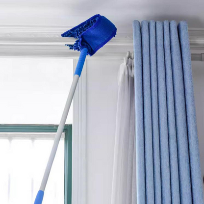 Extendable Ceiling Fan Duster with Coral Velvet Bristles and Flexible Head