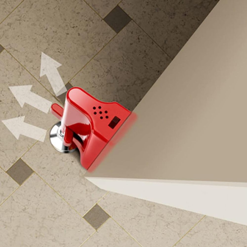 Door Alarm Wedge with 90 Decibel Alert and Adjustable Sensitivity, Non-Slip Rubber Base