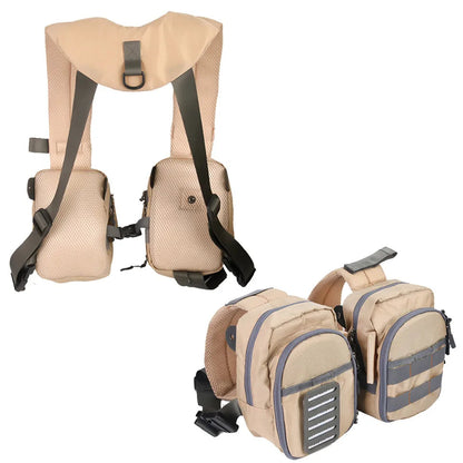 Fly Fishing Chest Bag with Adjustable Straps and Multiple Compartments, Water Resistant