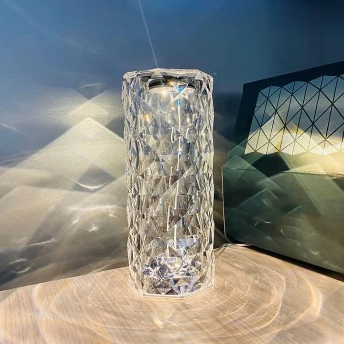 Kristall-Tischlampe mit 3D-Diamant-Effekt und RGB-Licht -    Zorenza