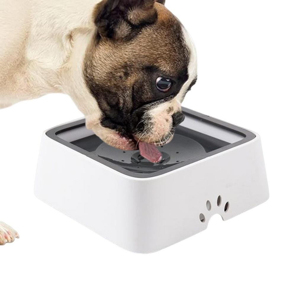 No Spill Dog Water Bowl with Floating Disk Control and Grip Base for Pets