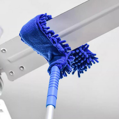 Extendable Ceiling Fan Duster with Coral Velvet Bristles and Flexible Head