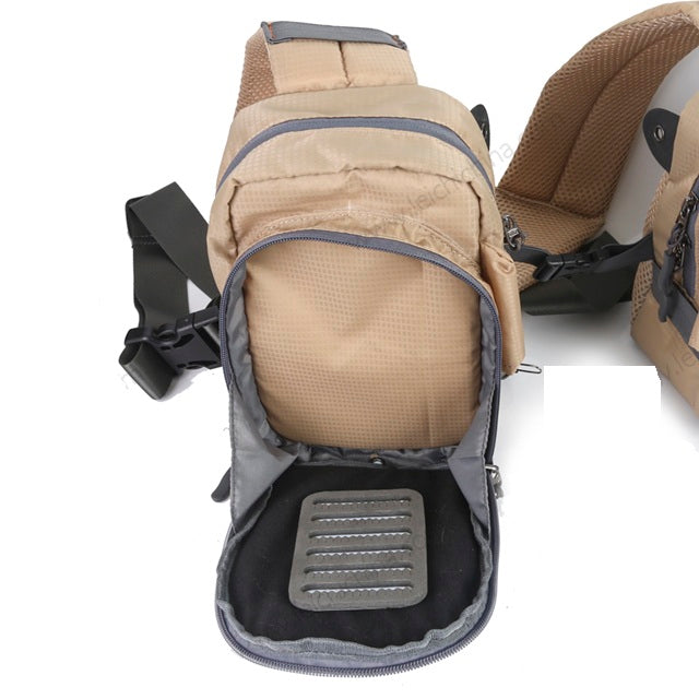 Fly Fishing Chest Bag with Adjustable Straps and Multiple Compartments, Water Resistant