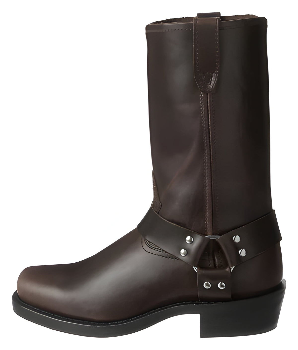 Black Harness Boot with Oil Resistant Sole and Adjustable Ankle Strap, 11 Inch