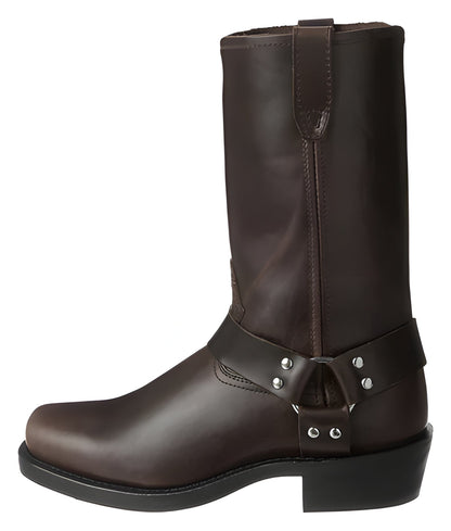 Black Harness Boot with Oil Resistant Sole and Adjustable Ankle Strap, 11 Inch