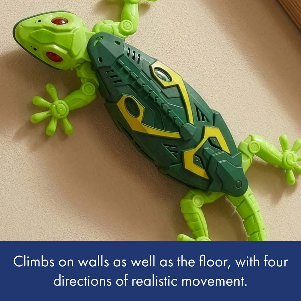 Remote Control Wall Climbing Gecko with Glowing Eyes and Ceiling Grip for Kids