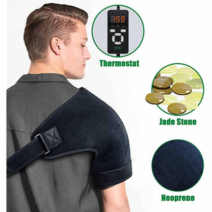 UTK Technology shoulder heating pad with digital thermostat jade stones and neoprene material