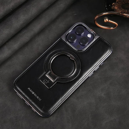 Phone Case with Foldable Stand and Magnetic Charging, 9H Lens Protection