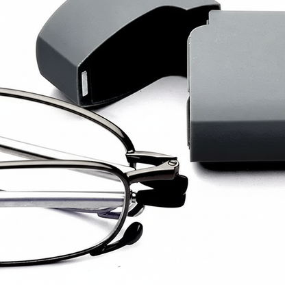 Foldable Reading Glasses with HD Scratch Resistant Lenses and Protective Case