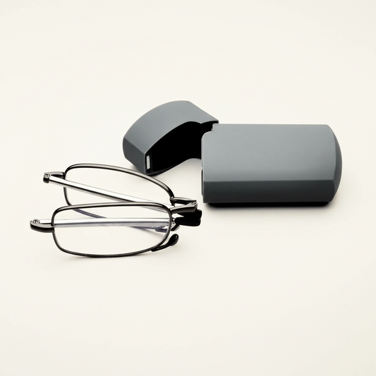 Foldable Reading Glasses with HD Scratch Resistant Lenses and Protective Case